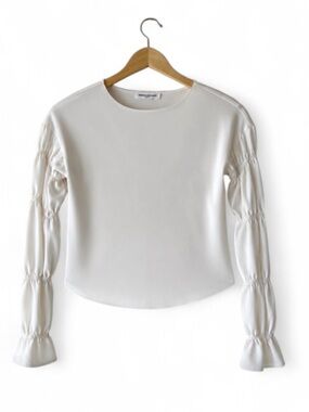 NWT Amanda Uprichard Ivory Poet Renaissance Blouse Edwardian Flowy Woman’s Small